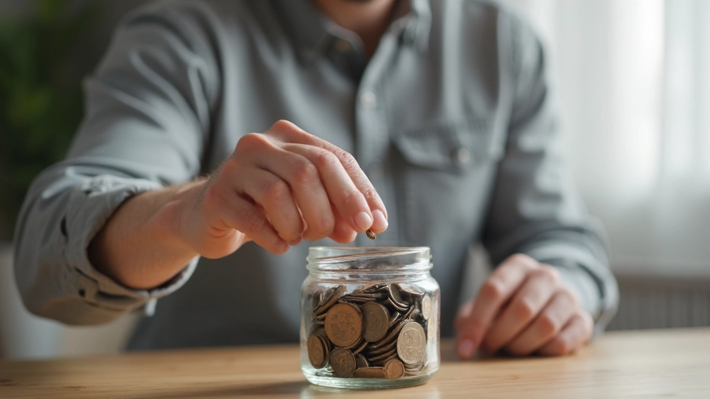Профессиональное фото человека, откладывающего деньги в копилку для создания резервного фонда